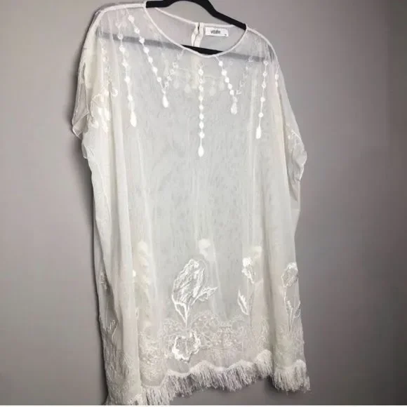 Anthropologie Blusa Palmeras Poncho NWT